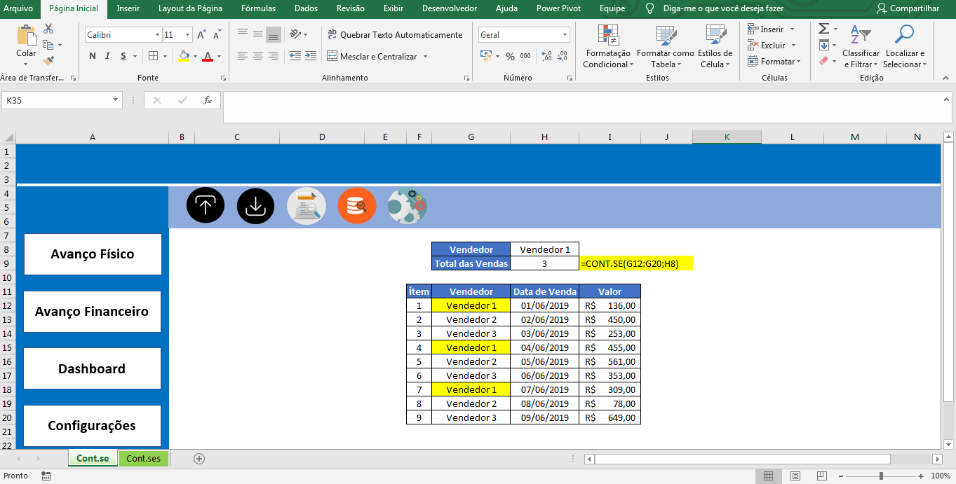 2 Funções de Contagem no Excel – CONT.SE e CONT.SES-Cont.se