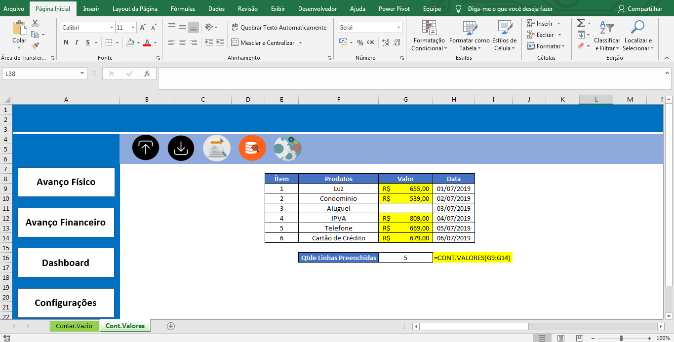 4 Funções de Contagens no Excel-Cont.Valores