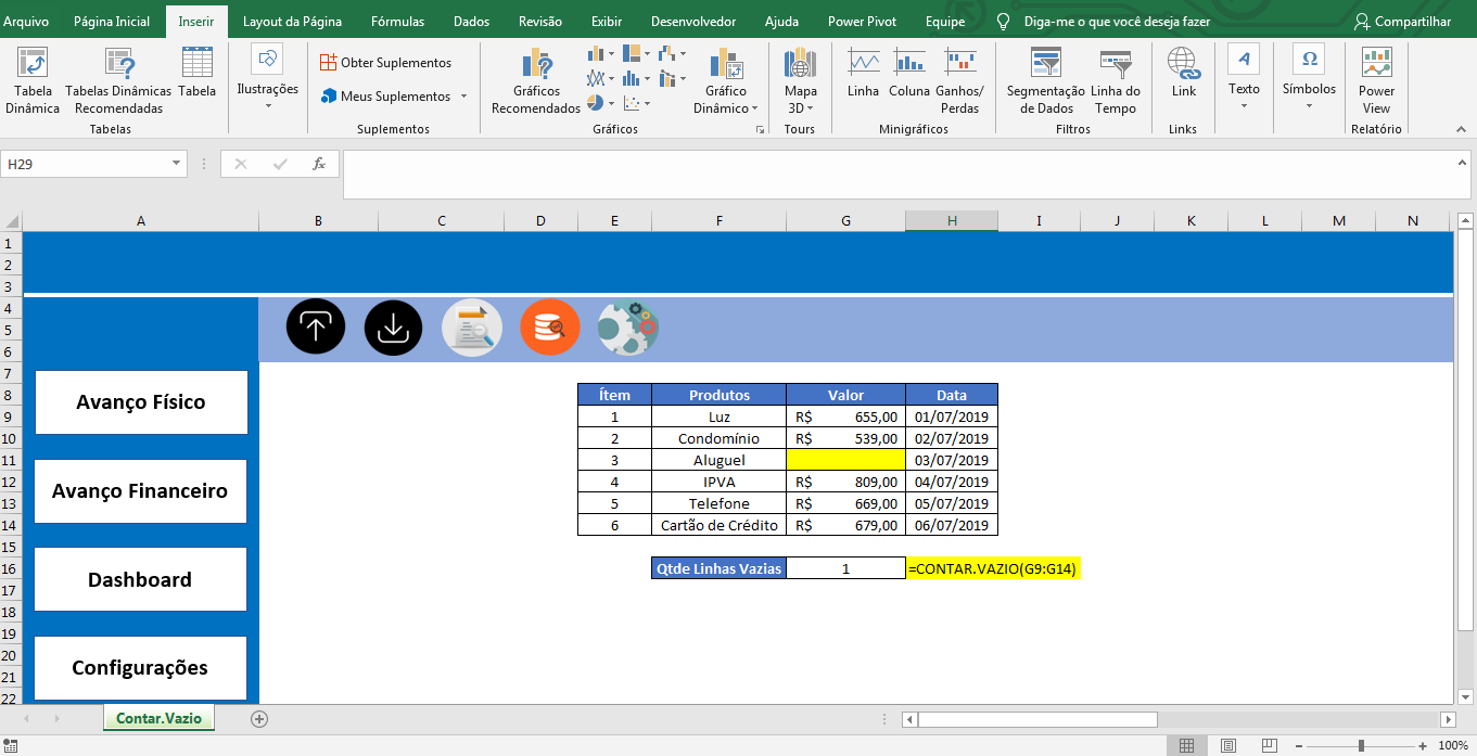 4 Funções de Contagens no Excel-Contar.Vazio