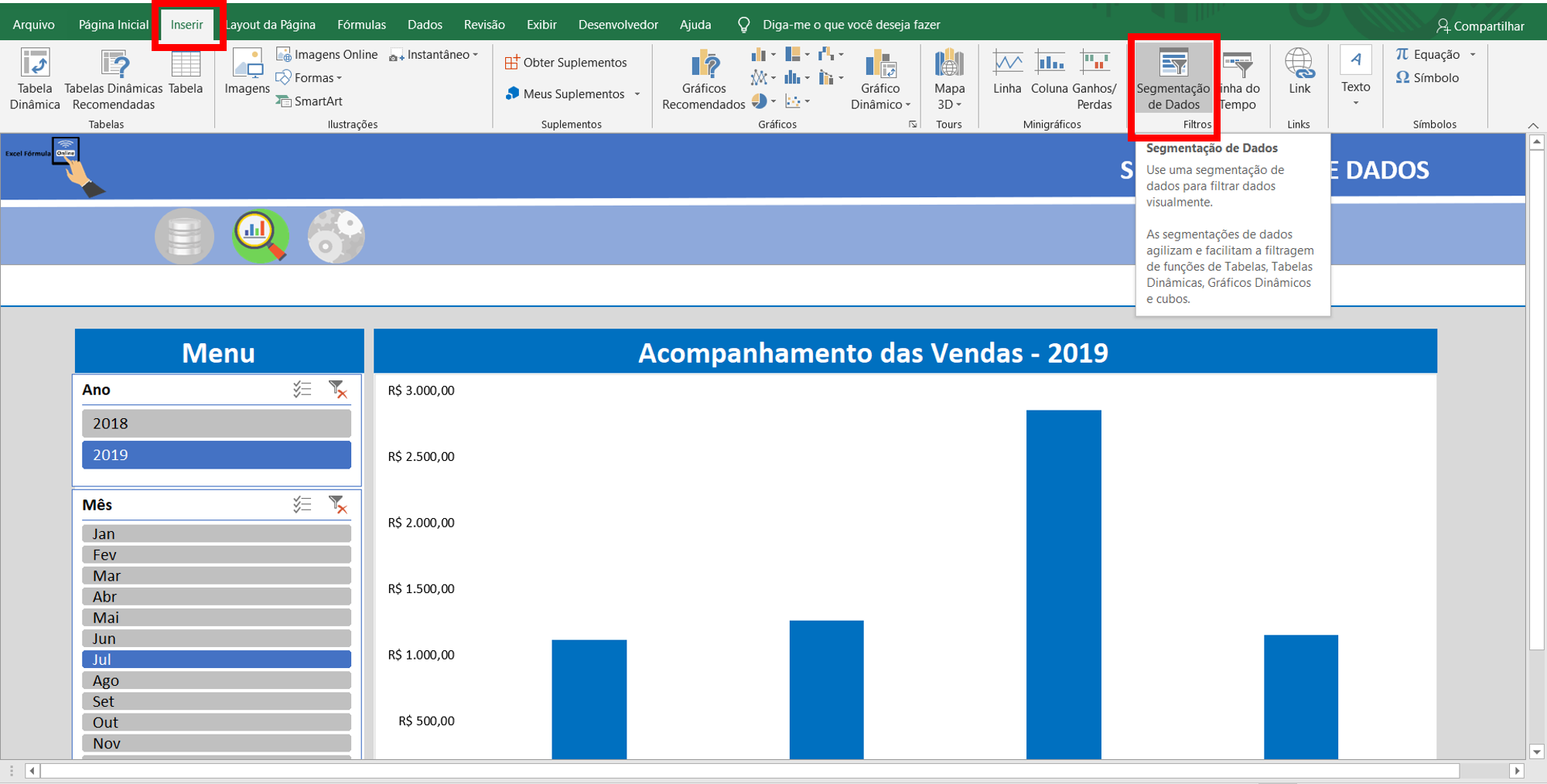 segmentação de dados - inserir