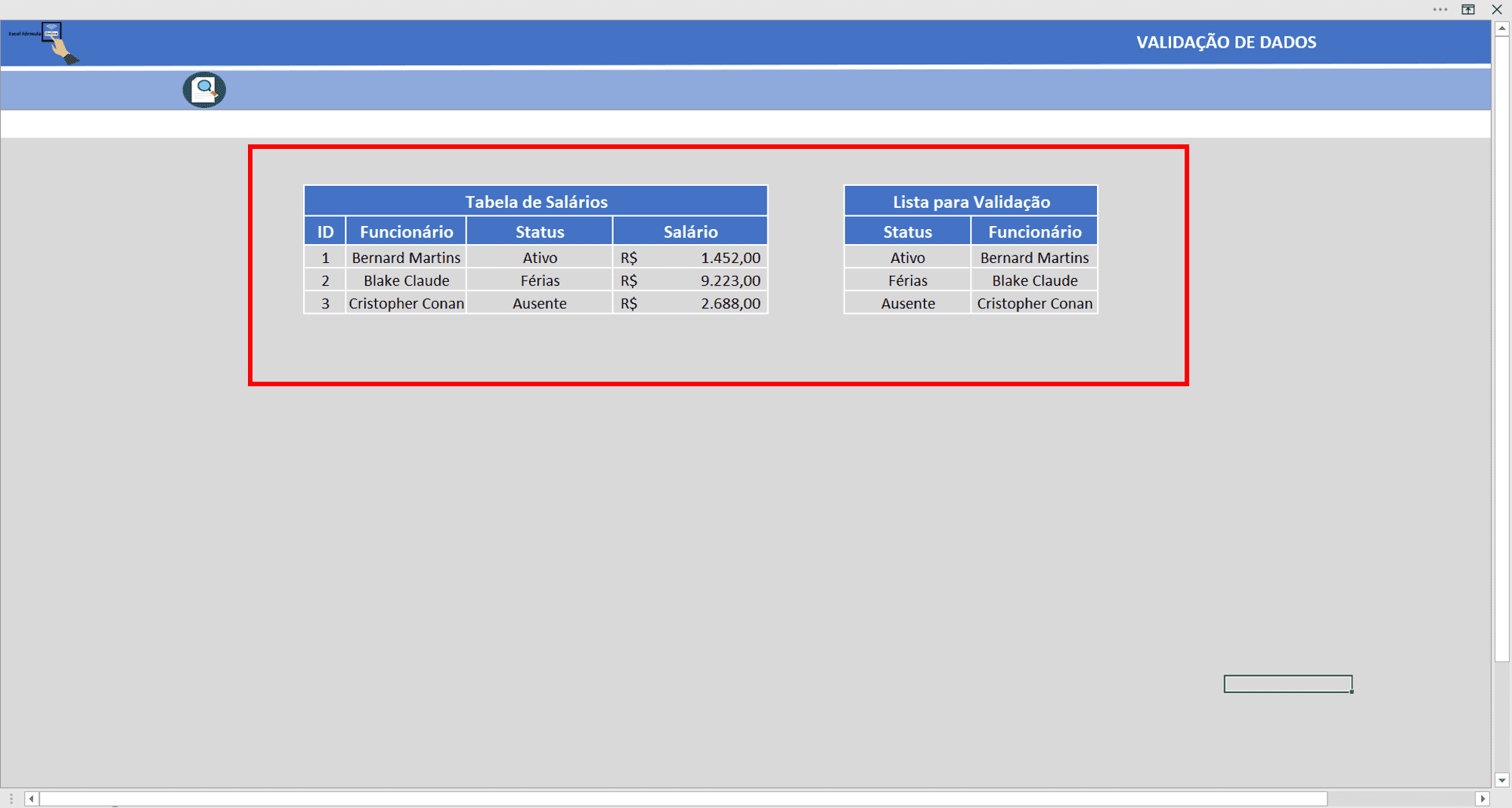 validação de dados no excel